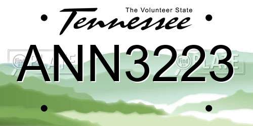 ANN3223 Tennessee License Plate