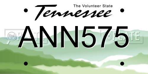 ANN575 Tennessee License Plate