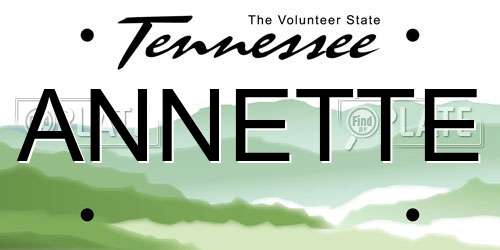 ANNETTE Tennessee License Plate