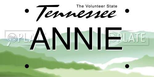 ANNIE Tennessee License Plate