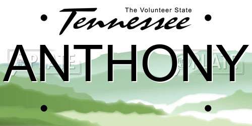 ANTHONY Tennessee License Plate