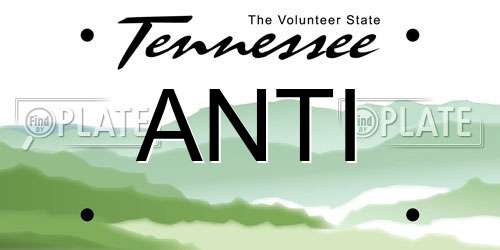 ANTI Tennessee License Plate