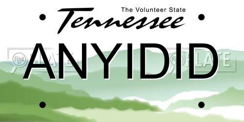 ANYIDID Tennessee License Plate