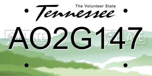 AO2G147 Tennessee License Plate