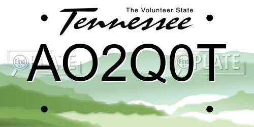 AO2Q0T Tennessee License Plate