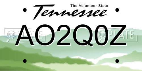 AO2Q0Z Tennessee License Plate