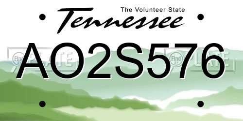AO2S576 Tennessee License Plate