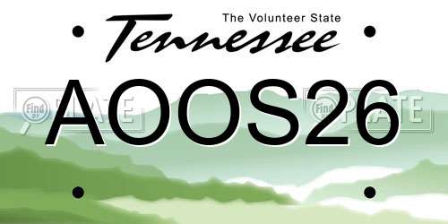 AOOS26 Tennessee License Plate