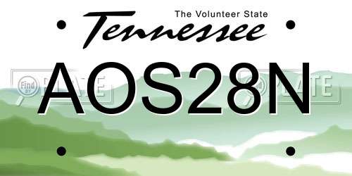AOS28N Tennessee License Plate