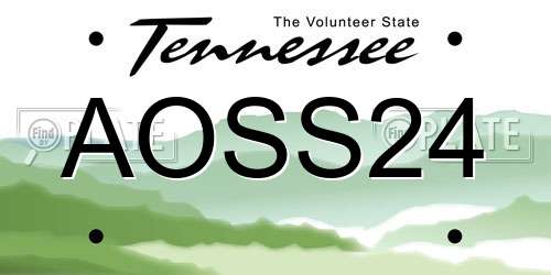 AOSS24 Tennessee License Plate