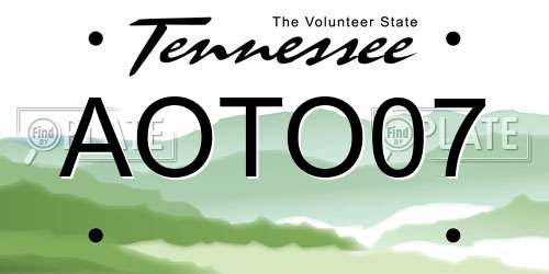 AOTO07 Tennessee License Plate