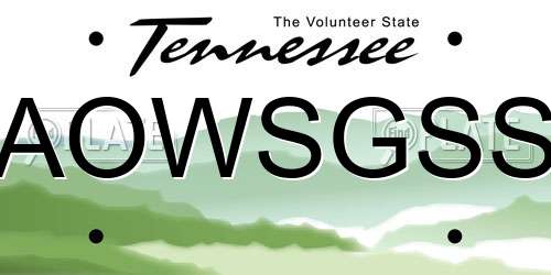 AOWSGSS Tennessee License Plate