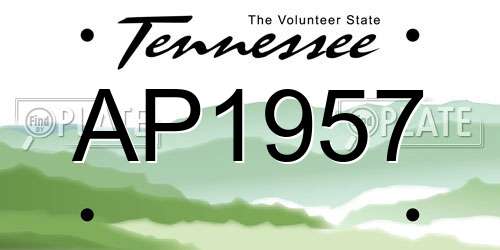 AP1957 Tennessee License Plate