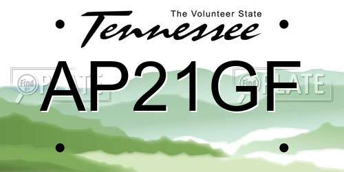 AP21GF Tennessee License Plate