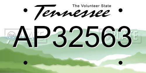 AP32563 Tennessee License Plate