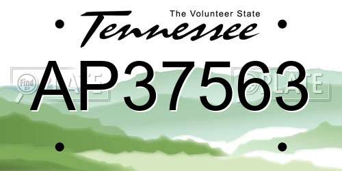 AP37563 Tennessee License Plate