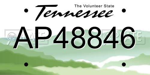 AP48846 Tennessee License Plate