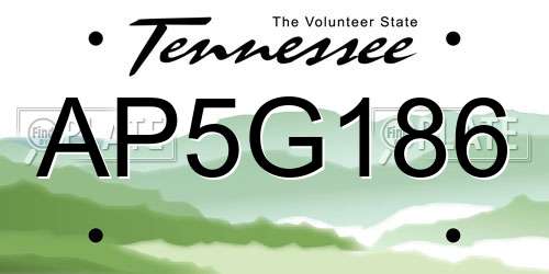 AP5G186 Tennessee License Plate