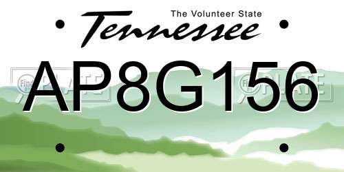 AP8G156 Tennessee License Plate
