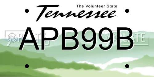 APB99B Tennessee License Plate