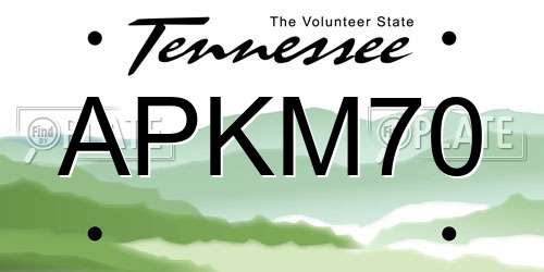 APKM70 Tennessee License Plate