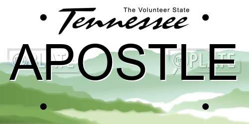 APOSTLE Tennessee License Plate