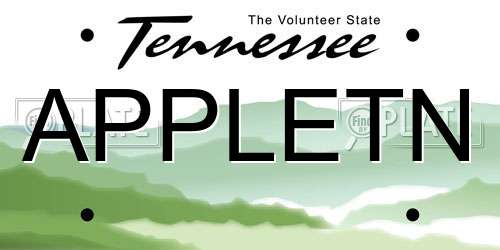 APPLETN Tennessee License Plate