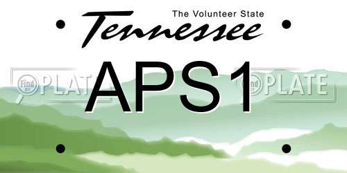 APS1 Tennessee License Plate