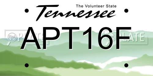 APT16F Tennessee License Plate