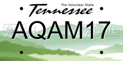 AQAM17 Tennessee License Plate