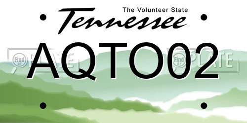 AQTO02 Tennessee License Plate