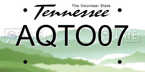 AQTO07 Tennessee License Plate