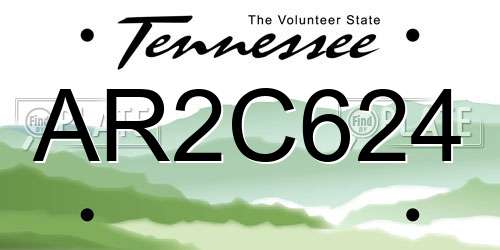 AR2C624 Tennessee License Plate