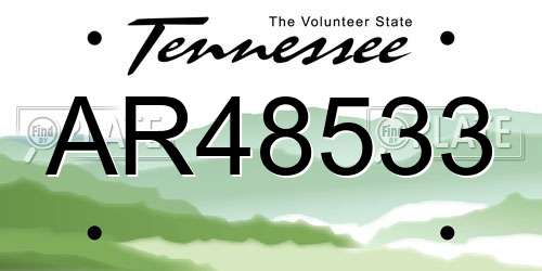 AR48533 Tennessee License Plate