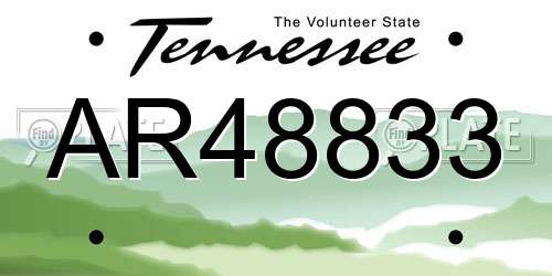 AR48833 Tennessee License Plate