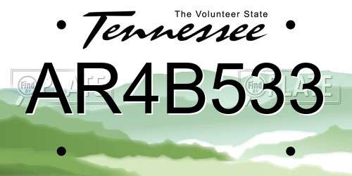 AR4B533 Tennessee License Plate