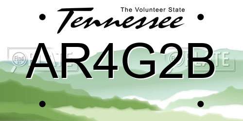 AR4G2B Tennessee License Plate