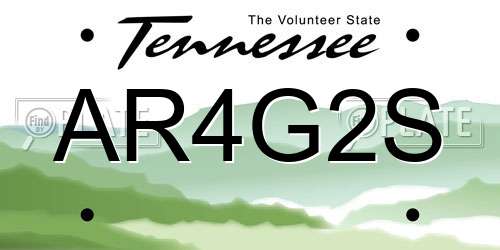 AR4G2S Tennessee License Plate