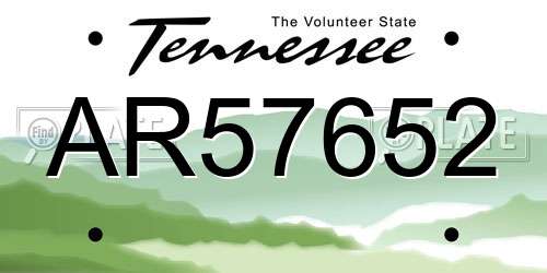 AR57652 Tennessee License Plate