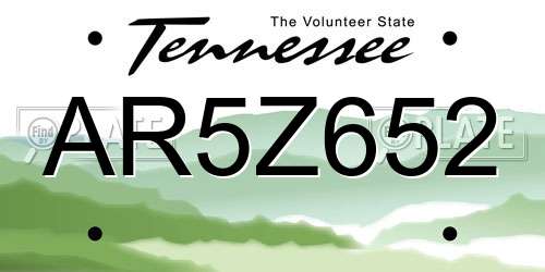 AR5Z652 Tennessee License Plate