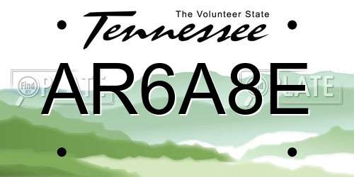 AR6A8E Tennessee License Plate