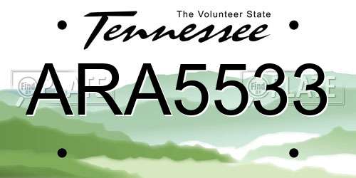ARA5533 Tennessee License Plate