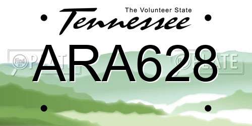ARA628 Tennessee License Plate