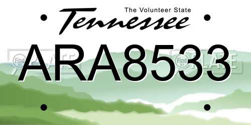 ARA8533 Tennessee License Plate