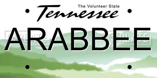 ARABBEE Tennessee License Plate