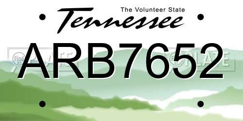 ARB7652 Tennessee License Plate