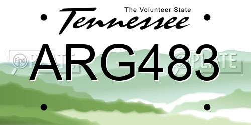 ARG483 Tennessee License Plate