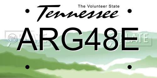 ARG48E Tennessee License Plate
