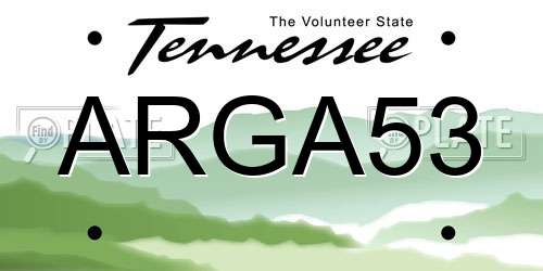 ARGA53 Tennessee License Plate