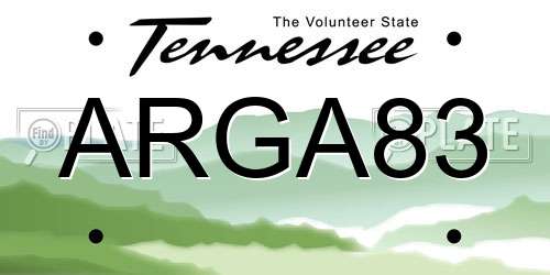 ARGA83 Tennessee License Plate